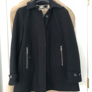 Black Burberry Wool & Cashmere Coat